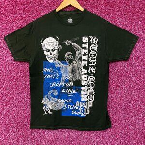 WWE Stone Cold Steve Austin And That's The Bottom Line Green T-Shirt large